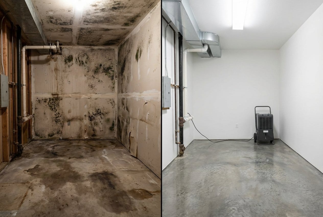 Humidity & Moisture Control Solution restoration β utility room of private residence in Bergenfield, NJ